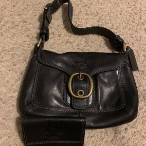 Coach black purse and matching wallet